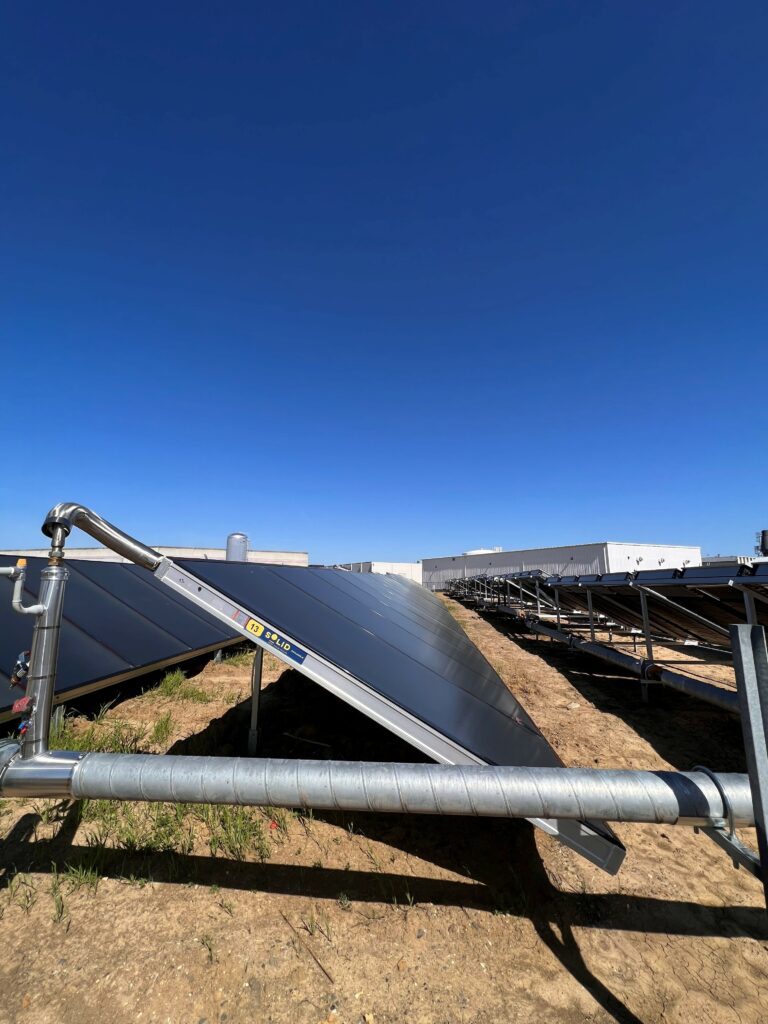Solar thermal farm collectors in California for Ball